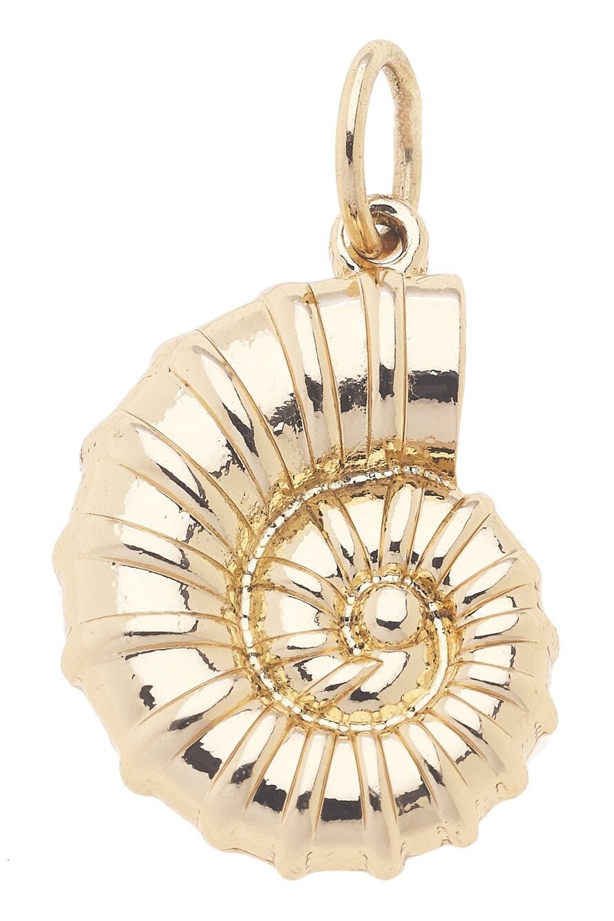 Spiral Shell Charm – Shiny Gold